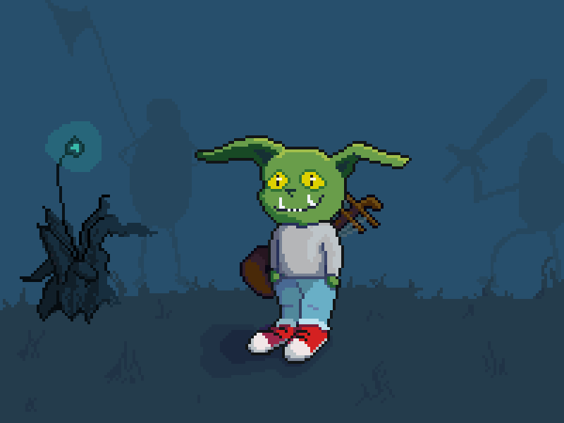 Chill guy Grug pixel art by Myk Klemme